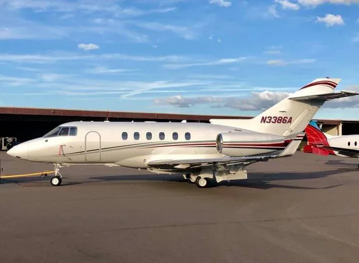 Exterior view of a 2008 Hawker 900XP.
