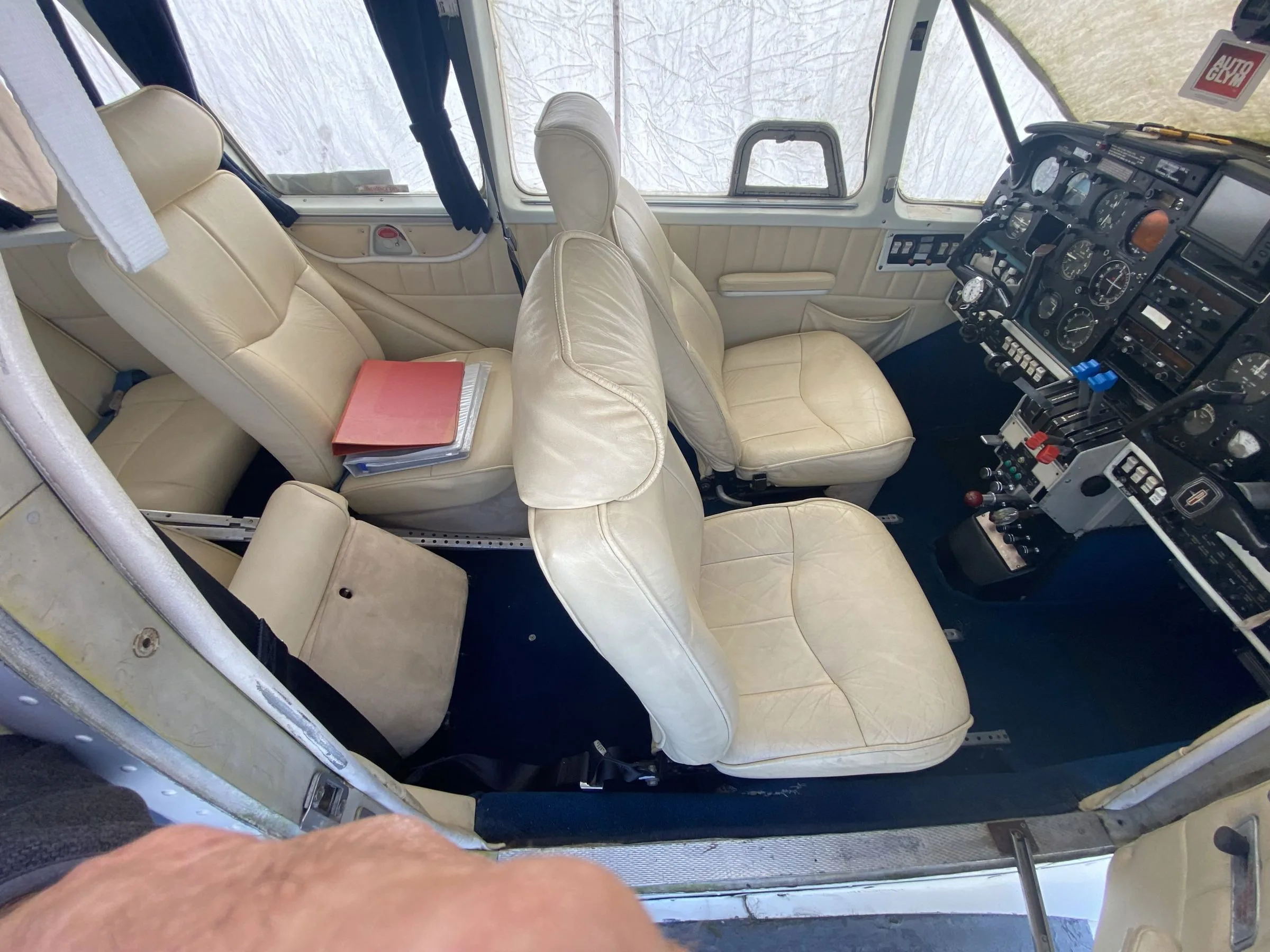 Cabin interior of a 1970 Piper PA-23-250 Aztec.