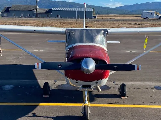 Exterior view of a 1956 Cessna 182A Skyline, N5432B.