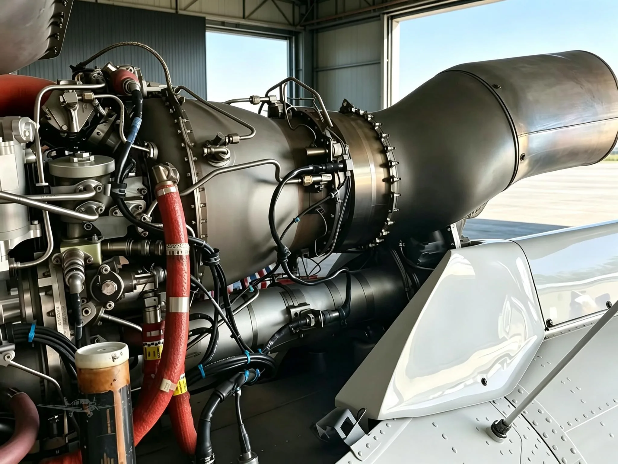 Engine detail of a 2018 AIRBUS H125.