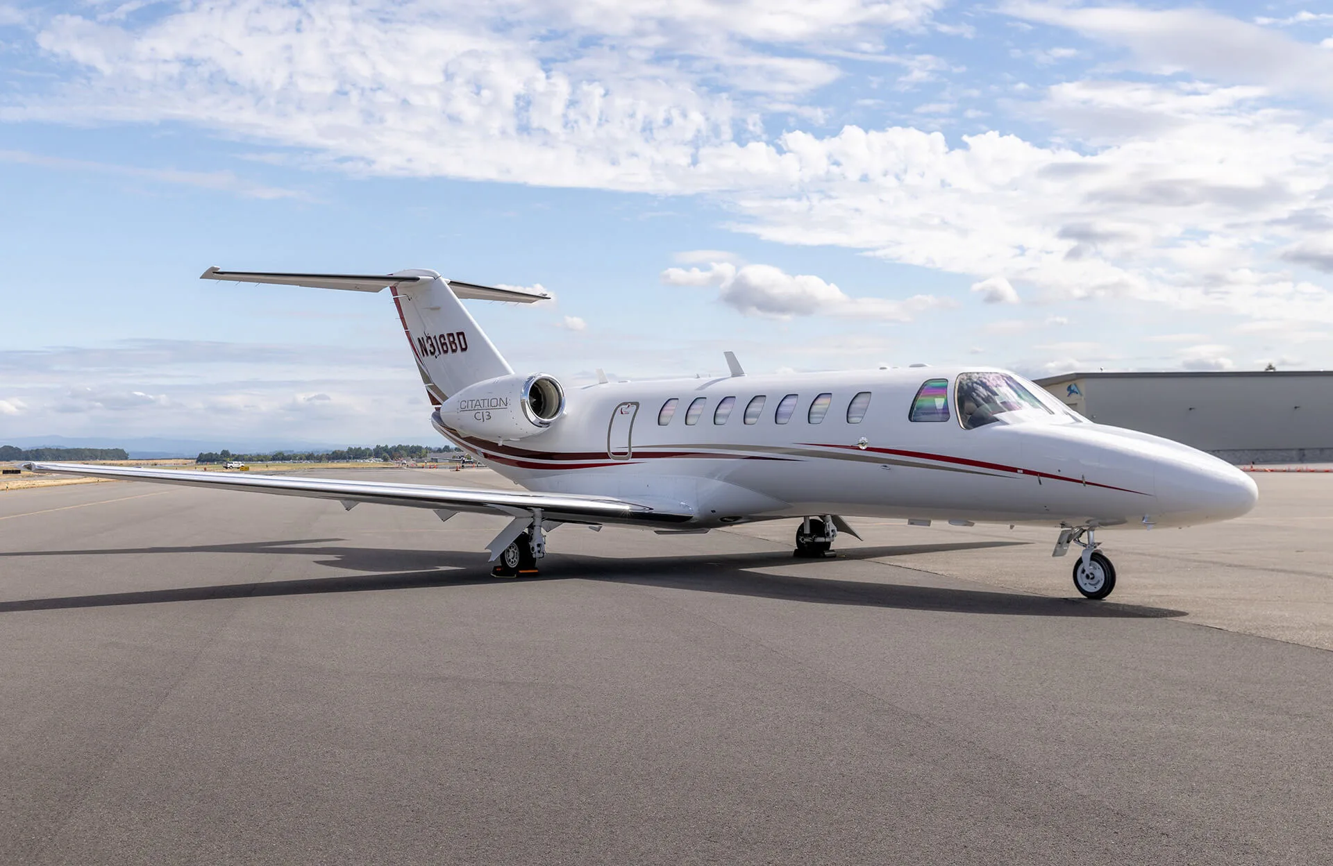Exterior view of a 2009 Cessna Citation CJ3 525B-0316 N316BD | Hopkinson Luxury Aircraft Sales, N316BD.