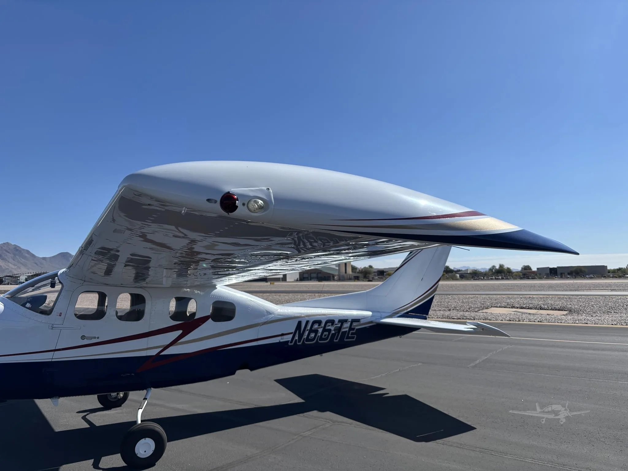 Exterior view of a 1978 CESSNA P210N, N66TE.