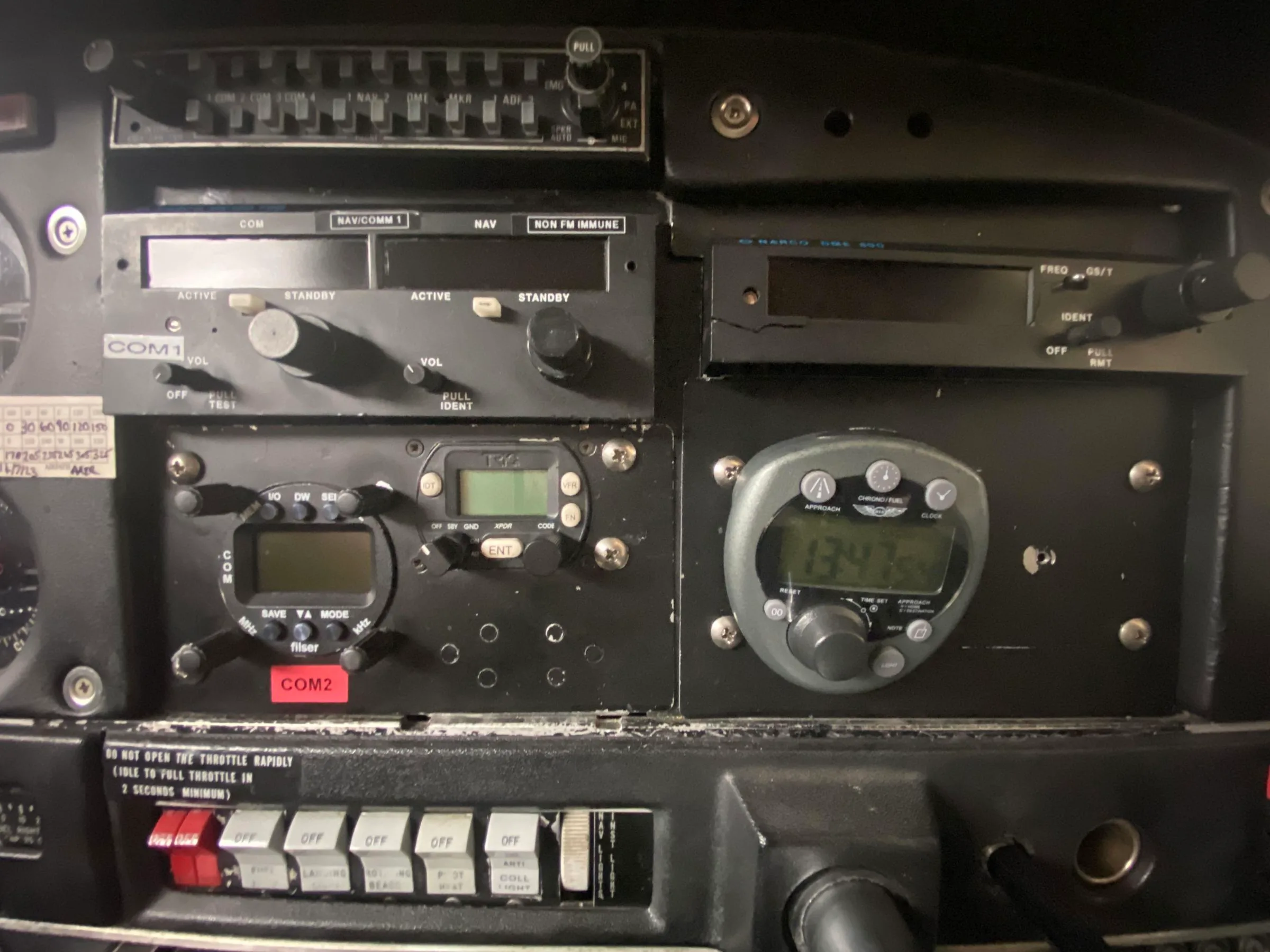Avionics suite of a 1969 Piper PA-28-140 Cherokee.