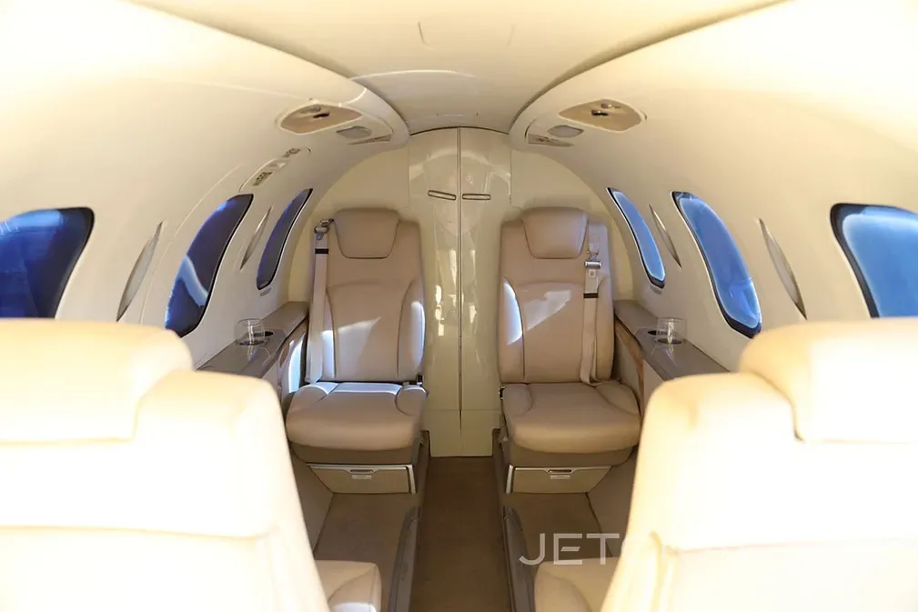 Cabin interior of a 2018 HondaJet HA-420.