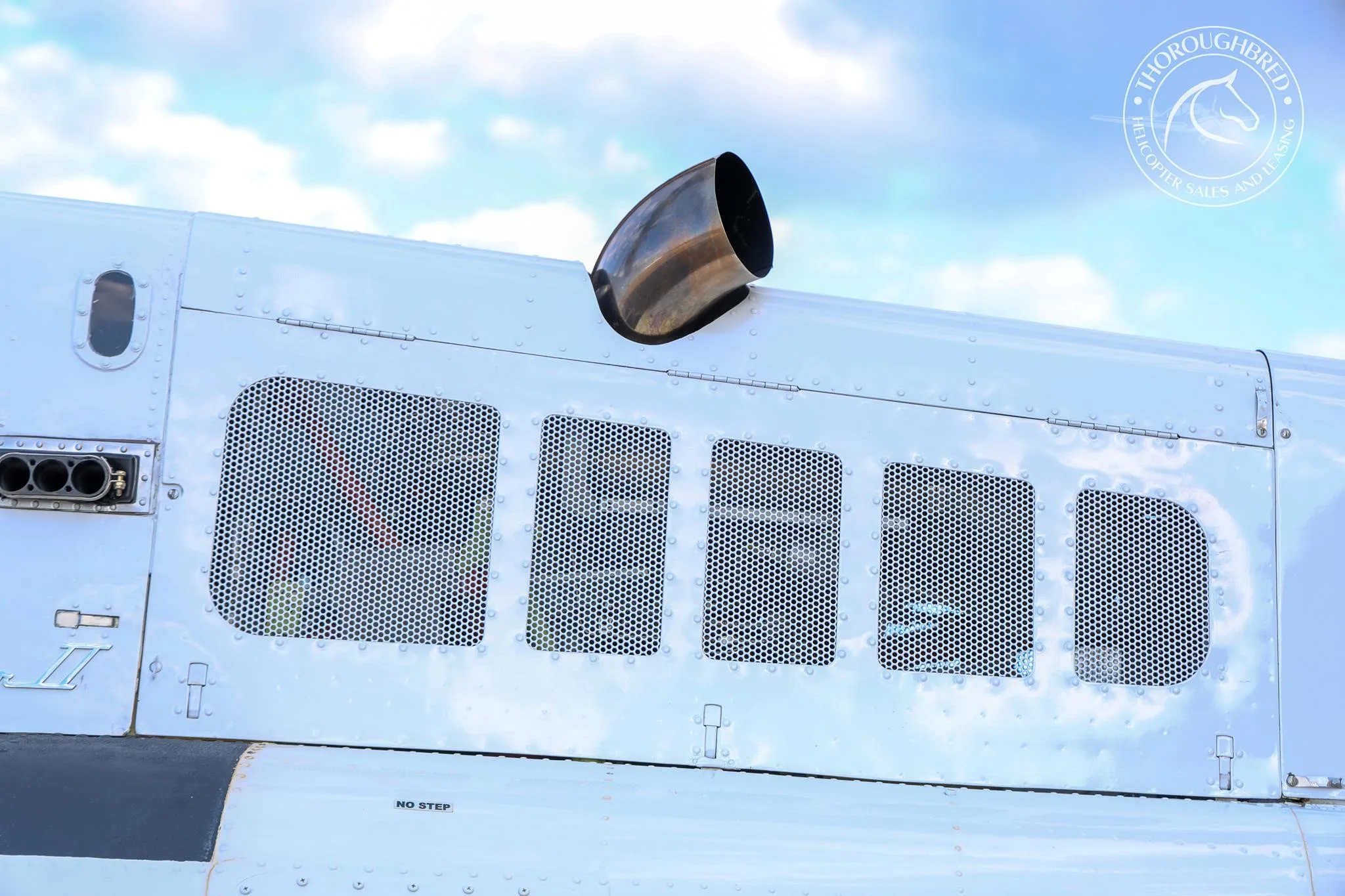 Engine detail of a 1975 BELL 206B II.