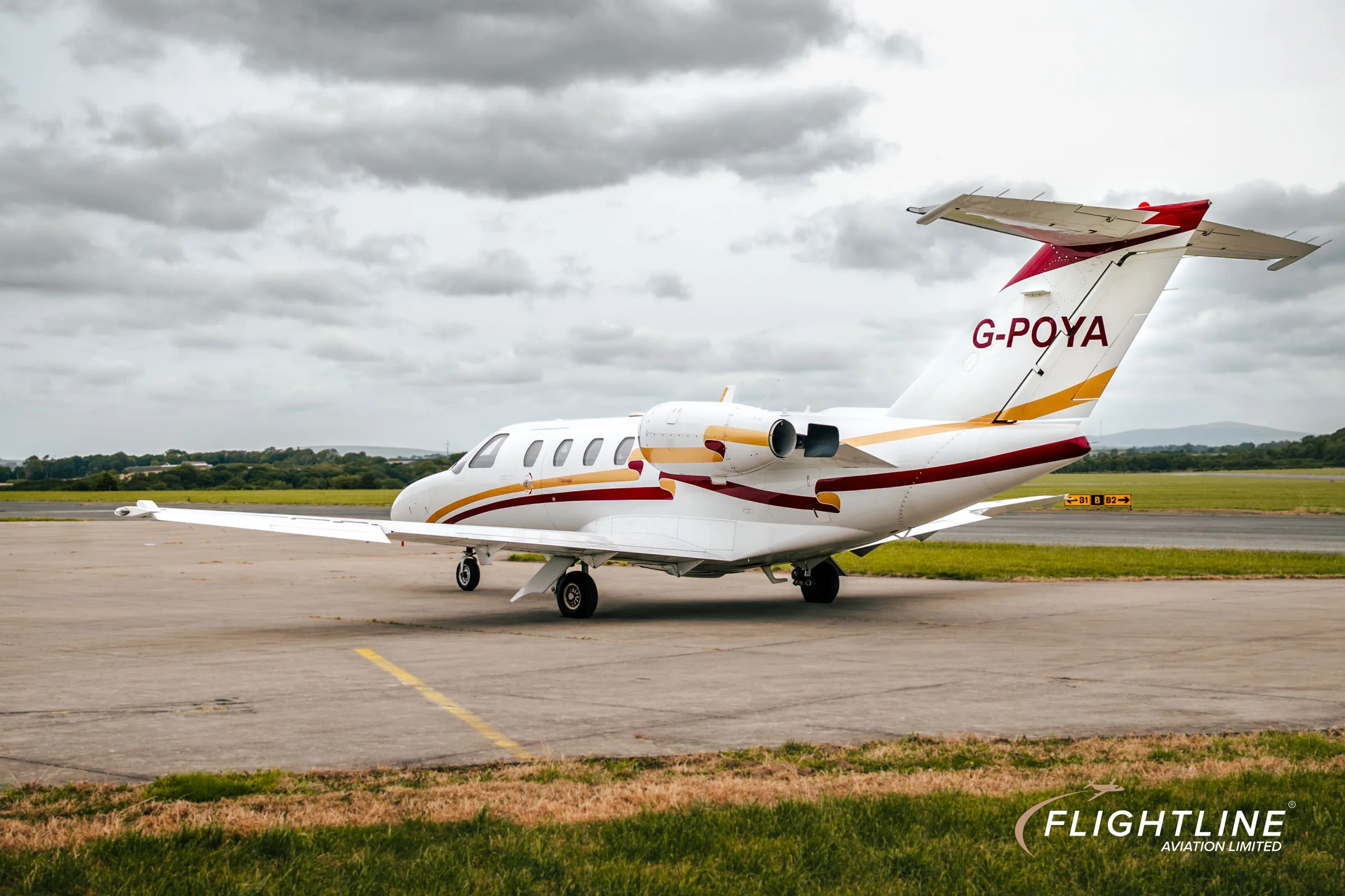 Exterior view of a 1997 Cessna 525 CitationJet.
