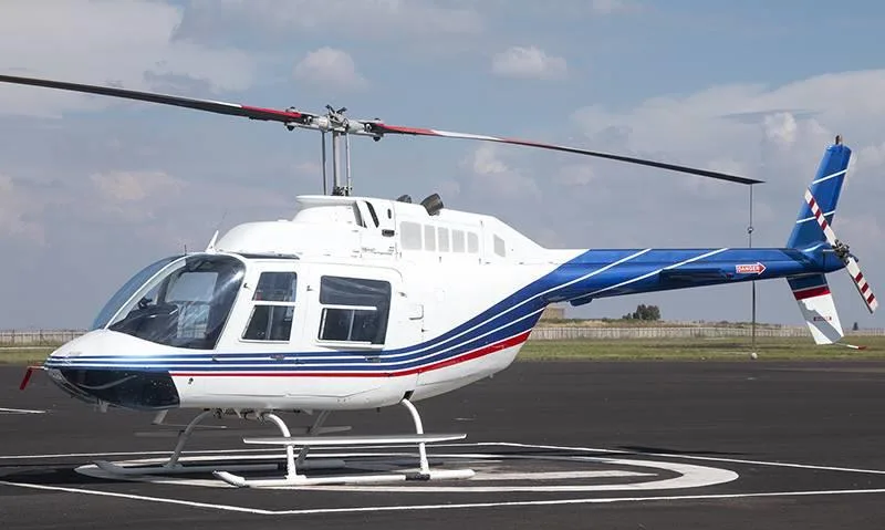Exterior view of a 1983 Bell 206 BIII.