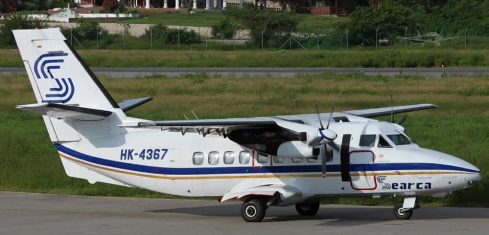 Exterior view of a 1985 LET L-410 UVP-E20, HK-4367.