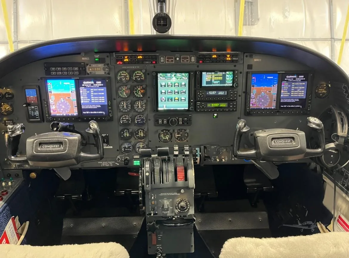 Cockpit and instrument panel of a 1978 CESSNA CONQUEST II.