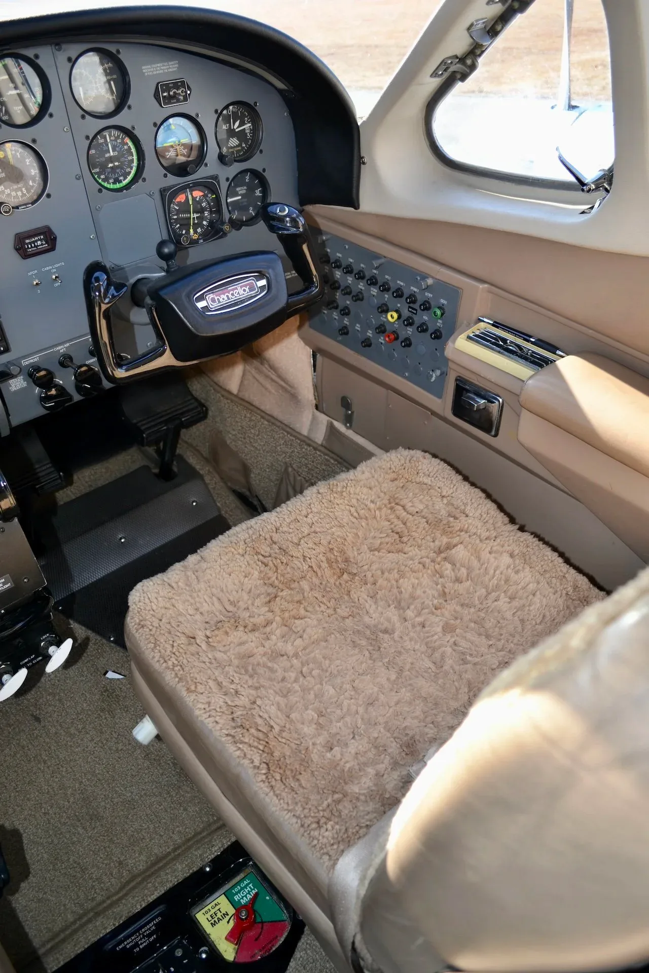 Cabin interior of a 1979 Cessna 414A Chancellor — Carolina Jet.