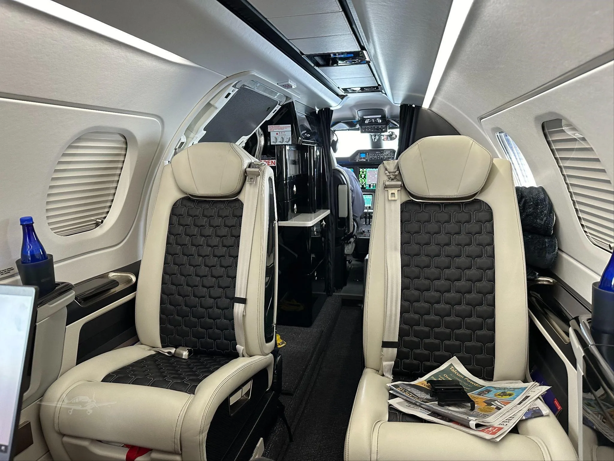 Cabin interior of a 2023 EMBRAER PHENOM 300E.