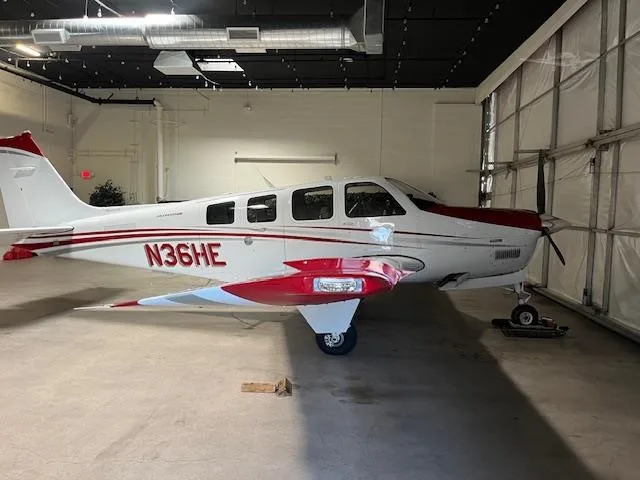 Exterior view of a 2016 BEECHCRAFT G36 BONANZA, N36HE.