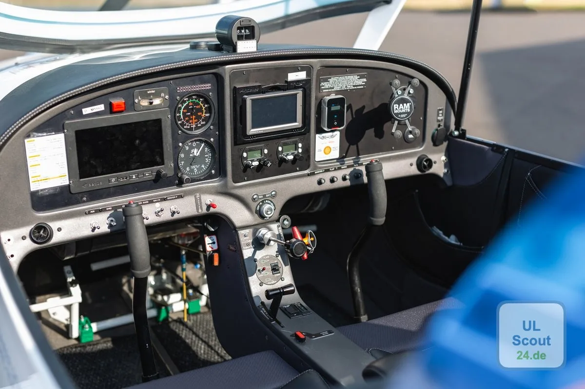 Cockpit and instrument panel of a 2020 Alpi Aviation Pioneer 200.