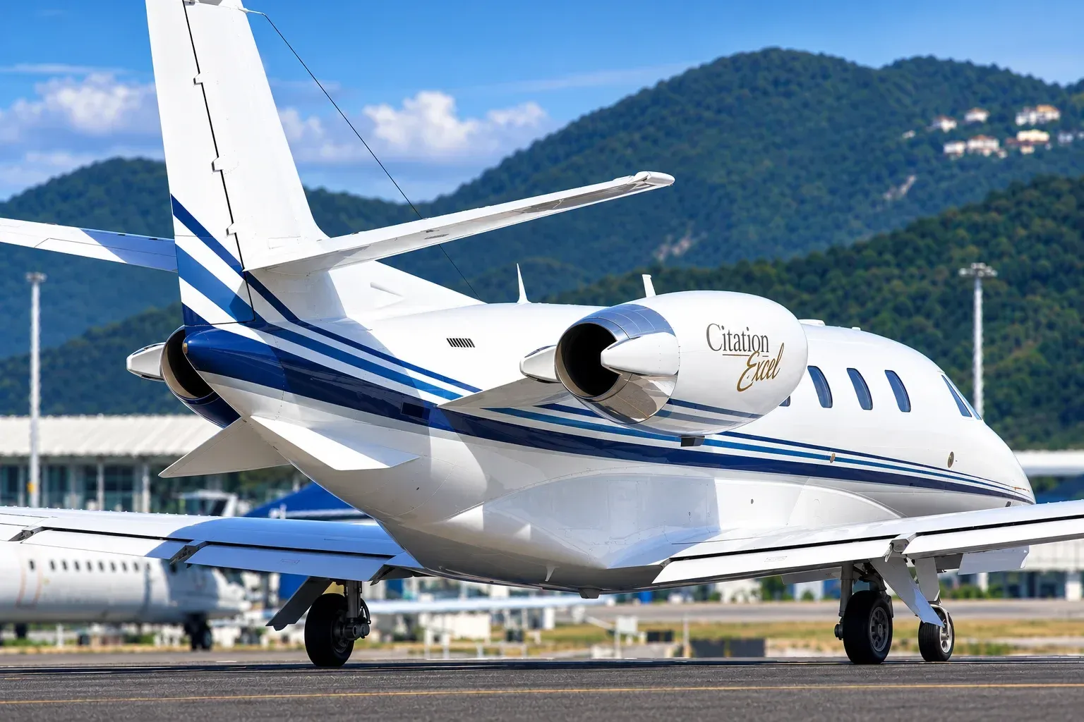 Cockpit and instrument panel of a Cessna Aircraft CITATION EXCEL 560XL.