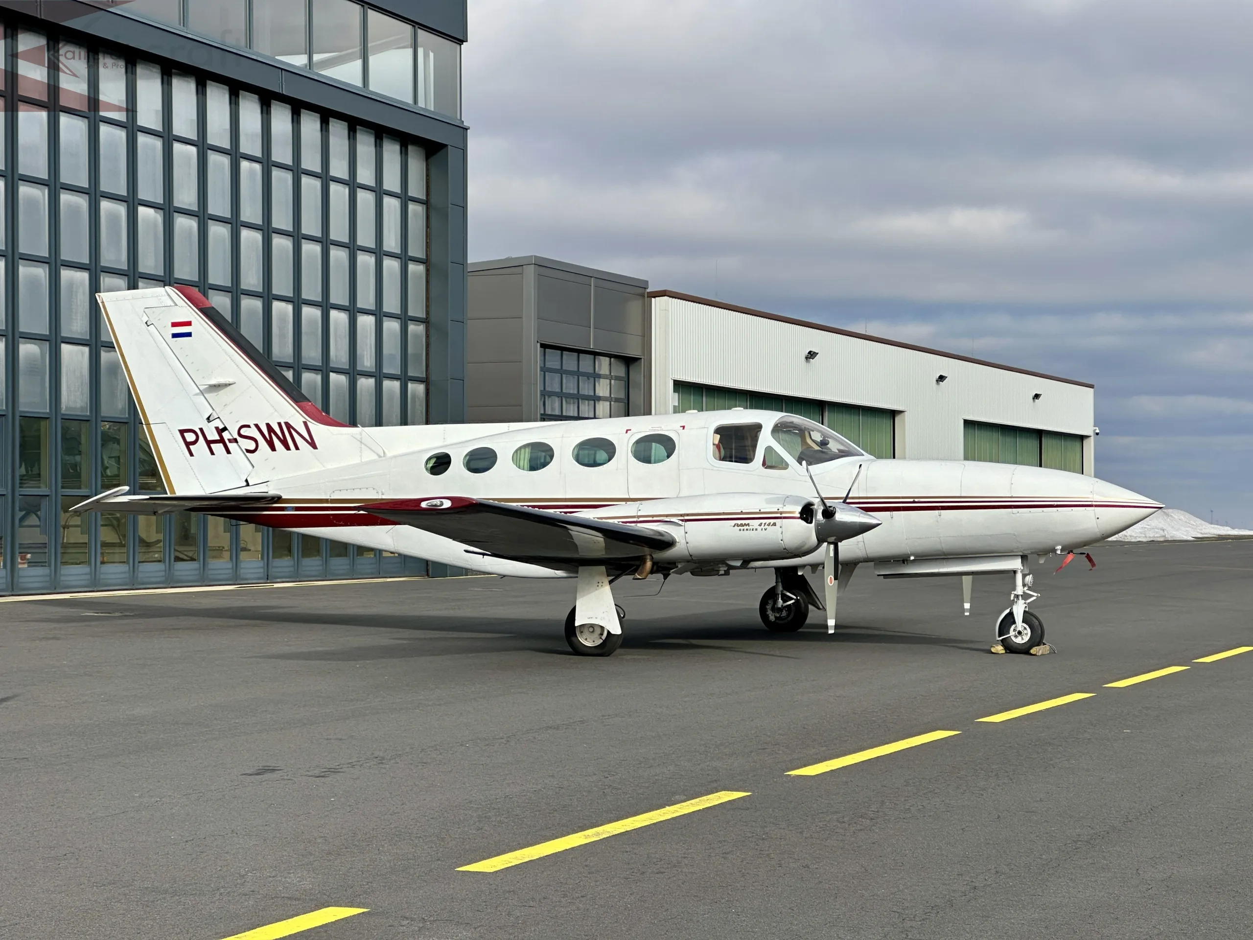 Exterior view of a 1979 Cessna 414.