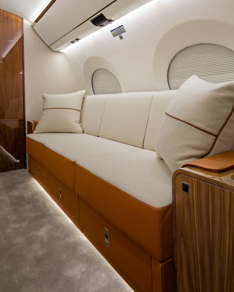 Cabin interior of a Gulfstream g650er.