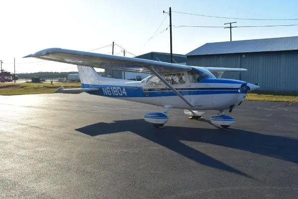 Exterior view of a 1975 Cessna 172M, N61804.