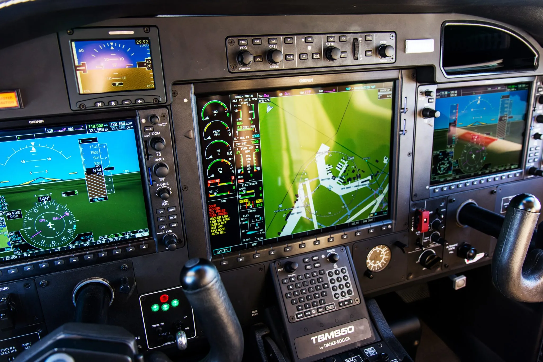 Avionics suite of a 2013 Daher TBM 850.
