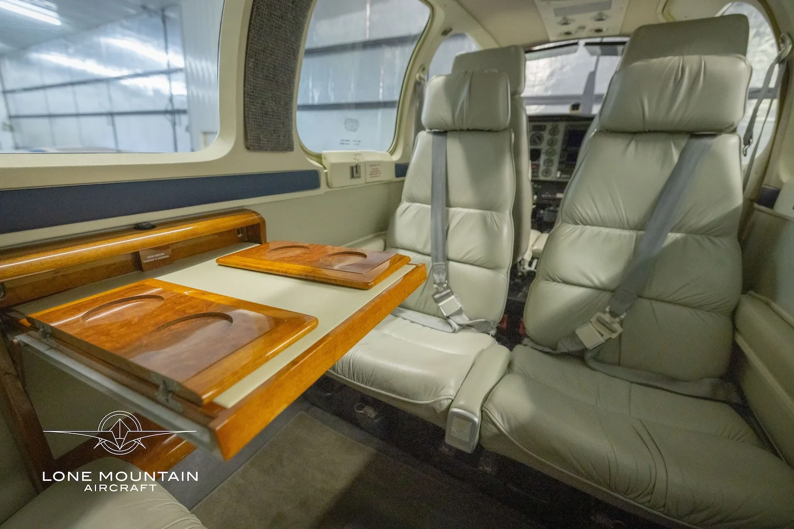 Cabin interior of a 1998 Beechcraft A36 Bonanza.