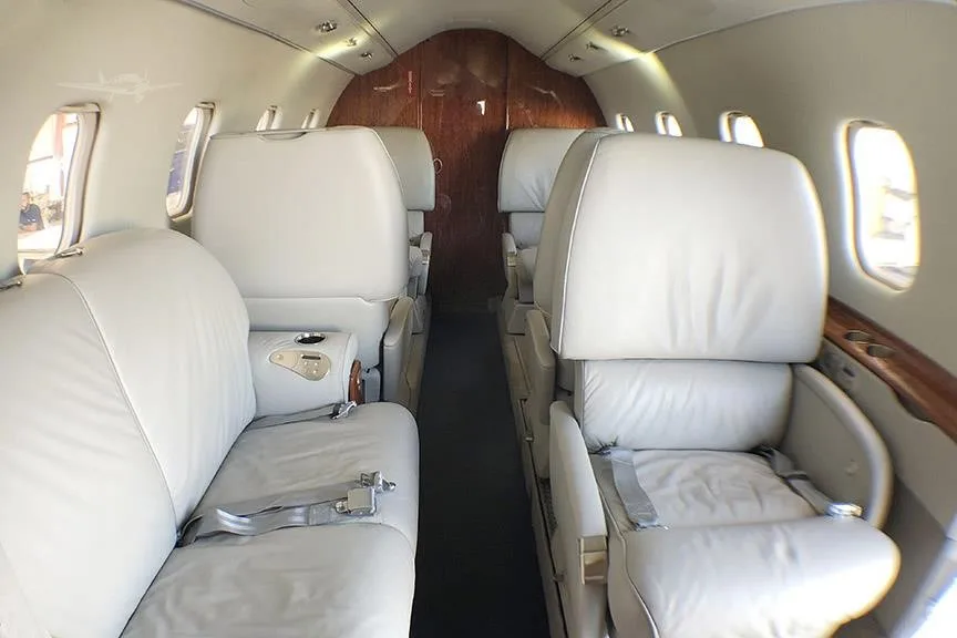 Cabin interior of a 2002 LEARJET 60.