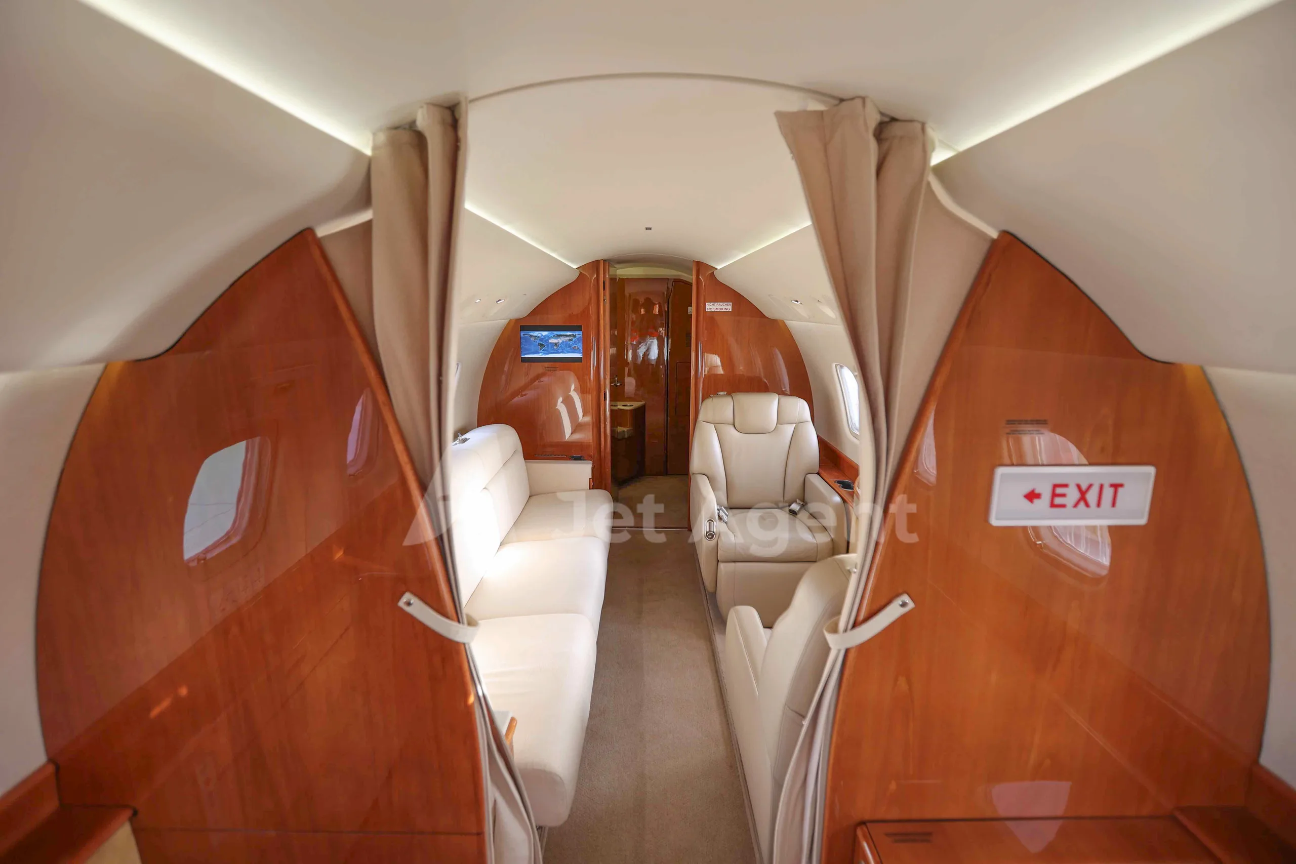 Cabin interior of a 2011 Embraer legacy 650.