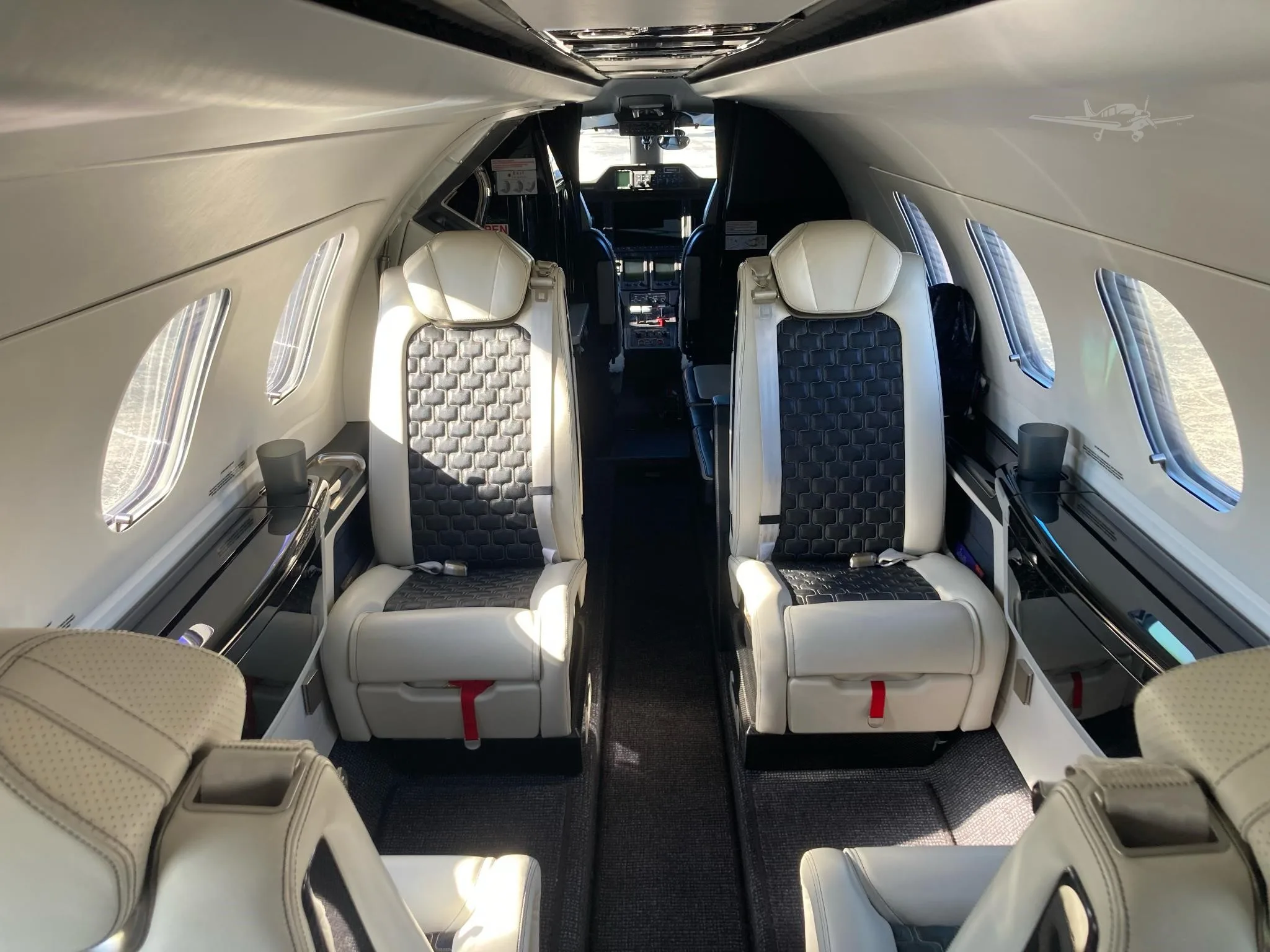 Cabin interior of a 2023 EMBRAER PHENOM 300E.