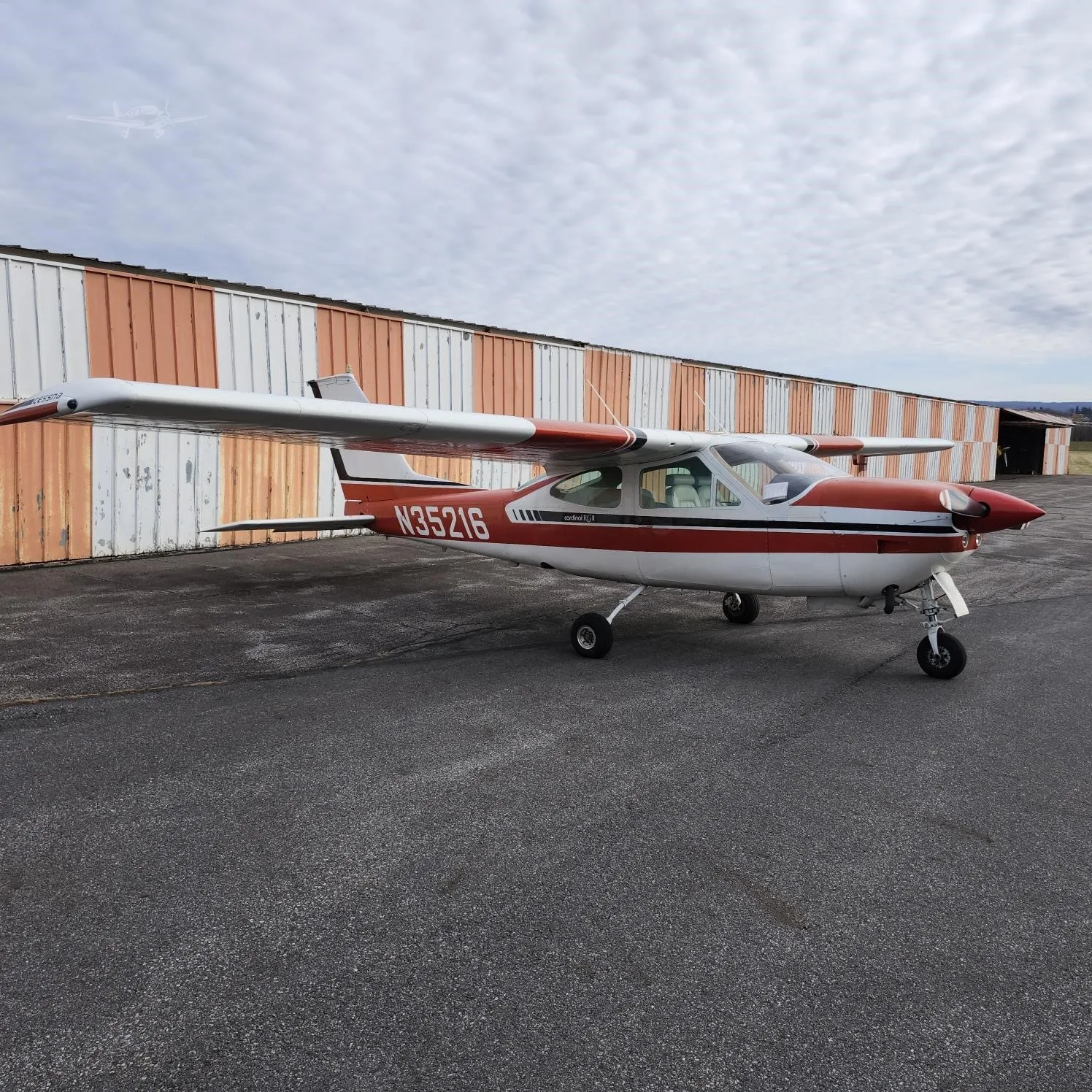 Exterior view of a 1976 CESSNA 177RG, N35216.