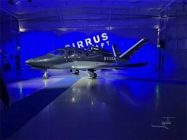 Exterior view of a 2023 CIRRUS VISION SF50-G2+, N112CK.