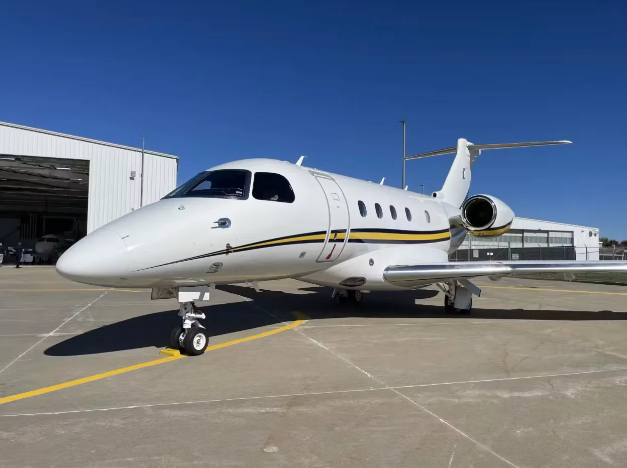 Exterior view of a 2017 Embraer Legacy 450.