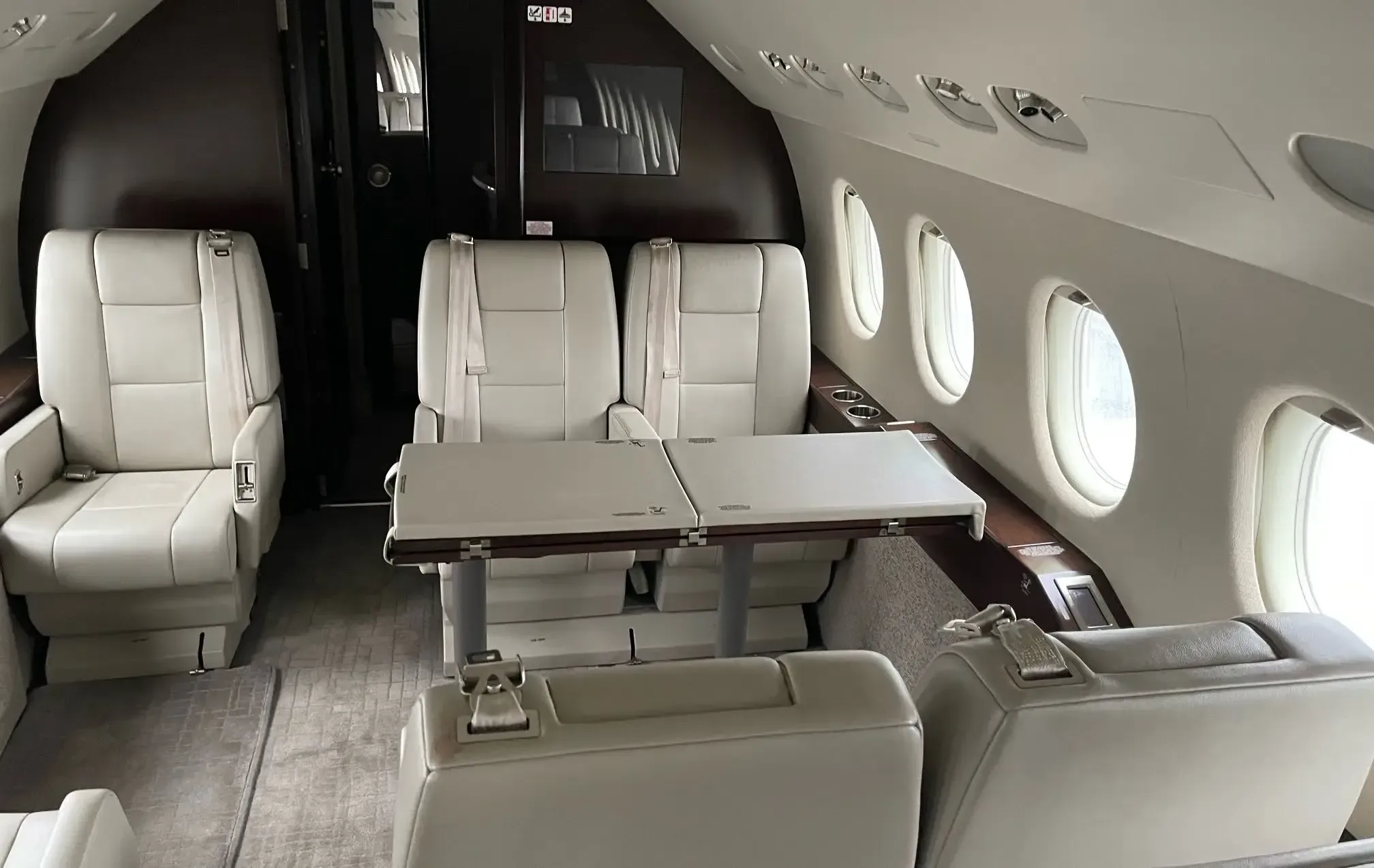 Cabin interior of a 2004 Dassault Falcon.