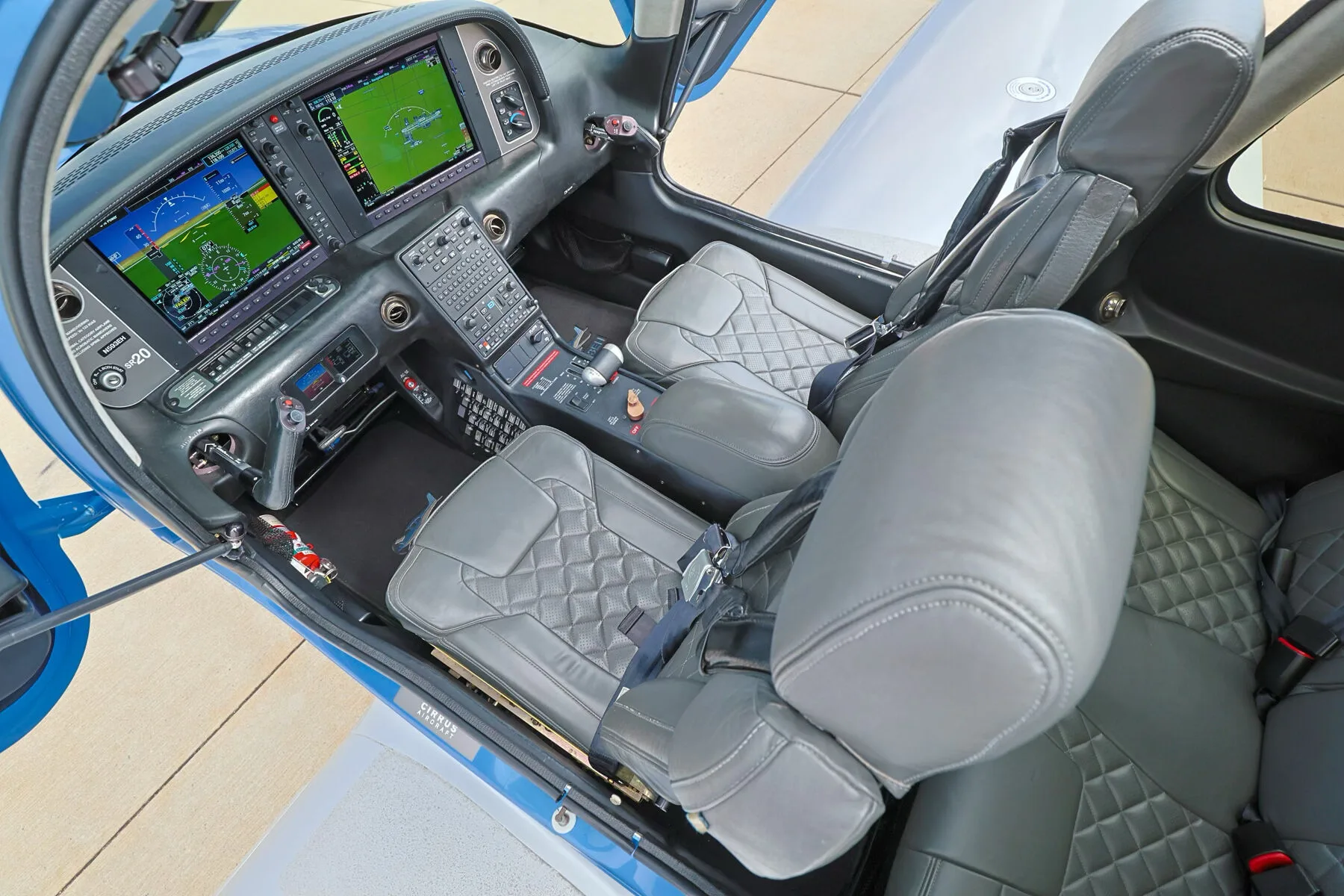 Cabin interior of a 2018 Cirrus SR20 G6 Premium.