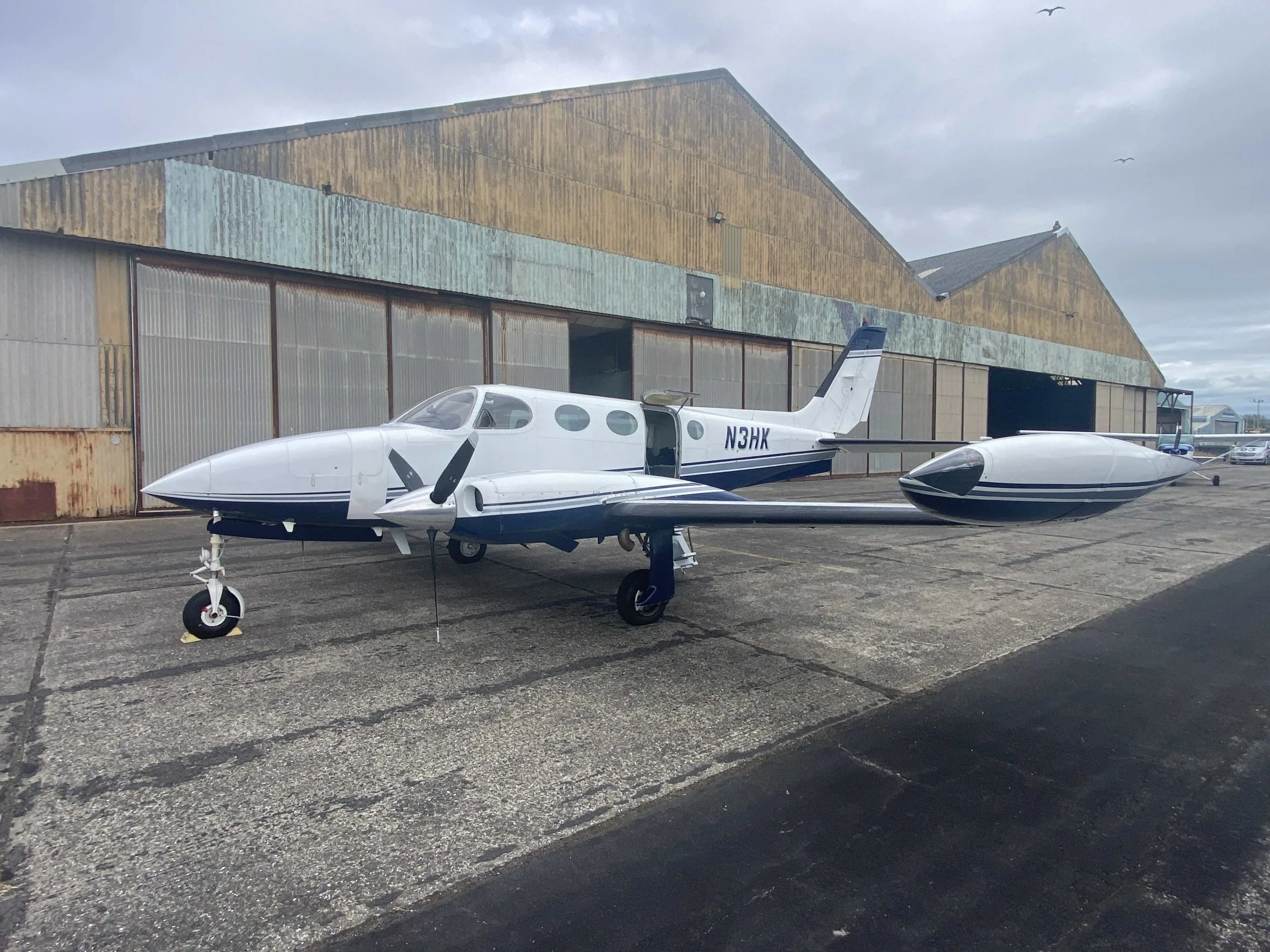 Exterior view of a 1975 Cessna C340.