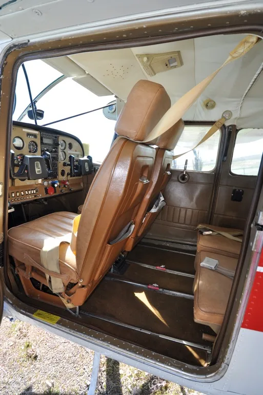 Cabin interior of a 1973 Cessna 185F.