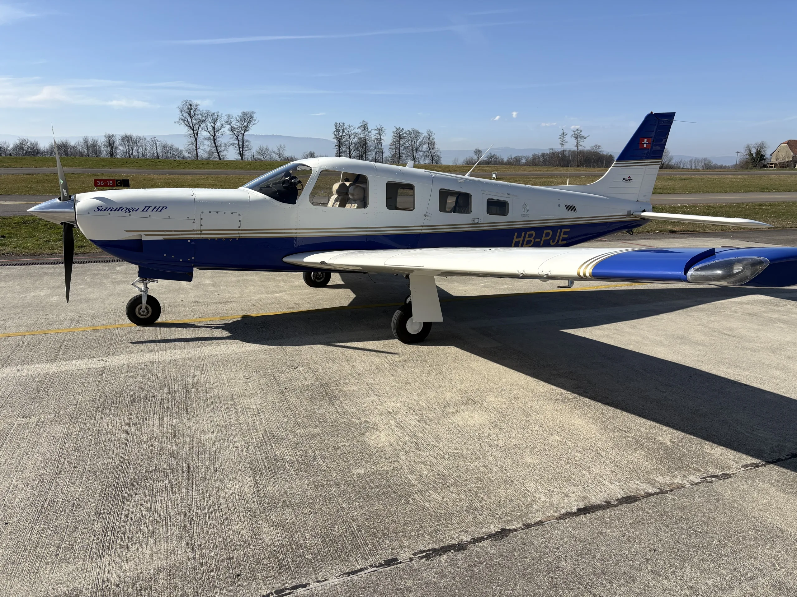 Exterior view of a 2004 Piper Saratoga.