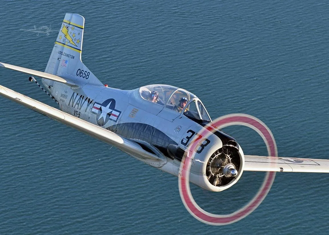 Exterior view of a 1957 NORTH AMERICAN T28C, N78378.