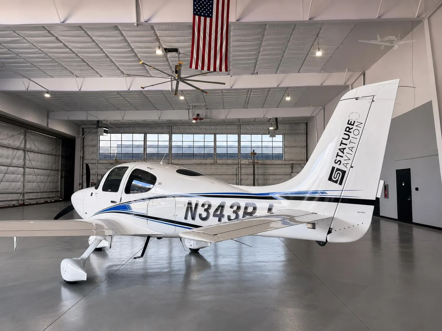 Exterior view of a 2022 CIRRUS SR20-G6, N343RJ.
