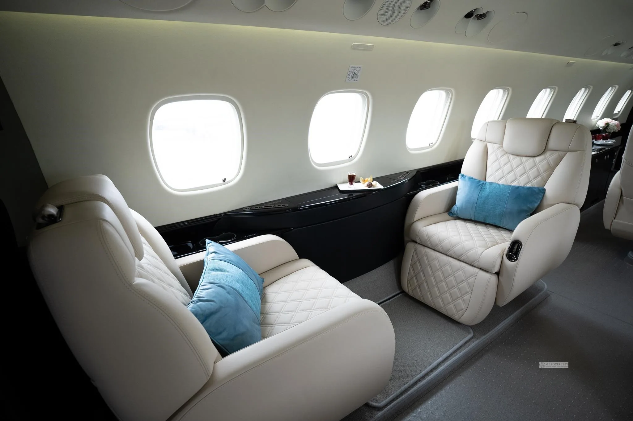 Cabin interior of a 2011 EMBRAER LEGACY 650.