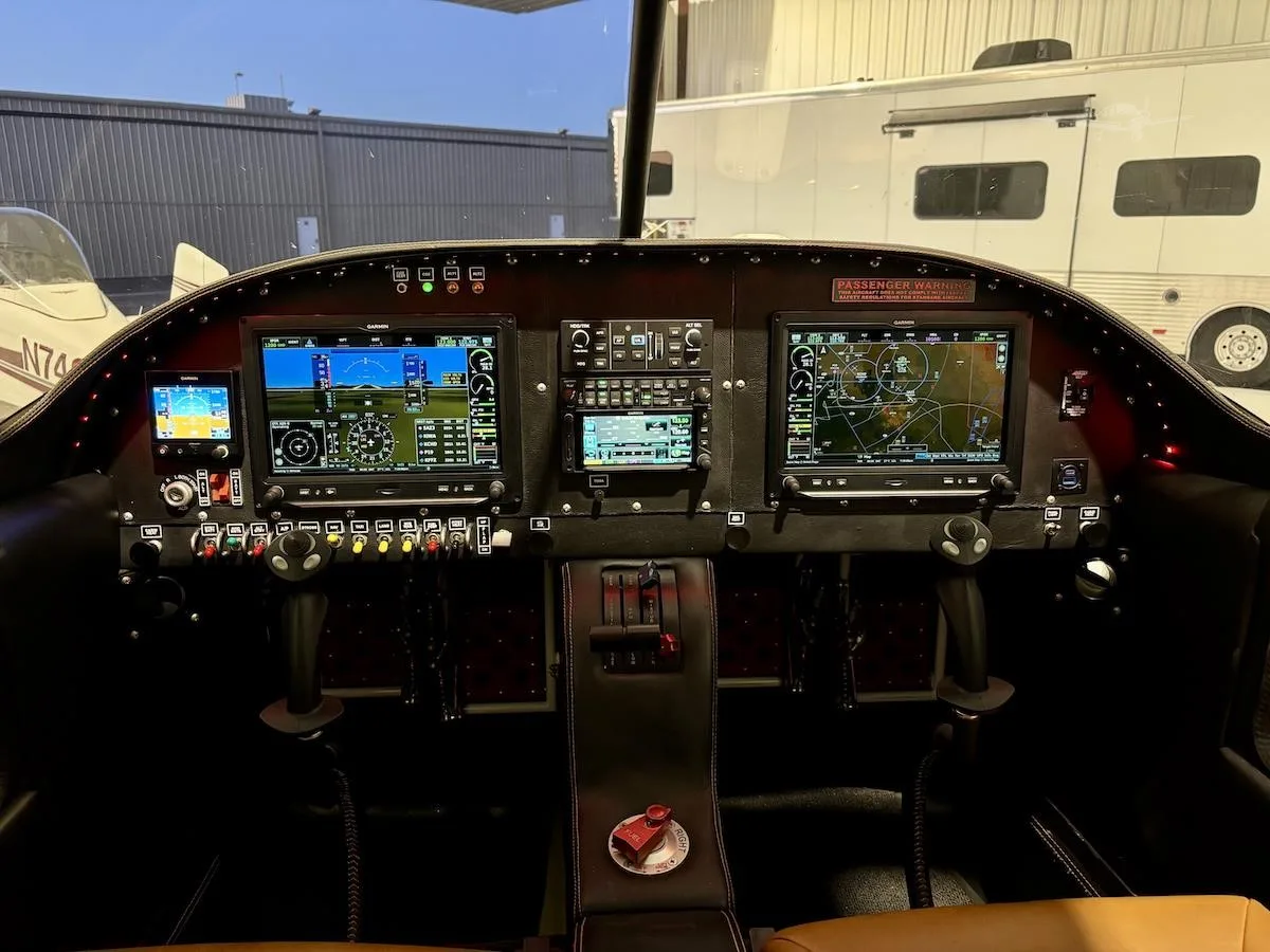Cockpit and instrument panel of a 2026 VANS RV-10.