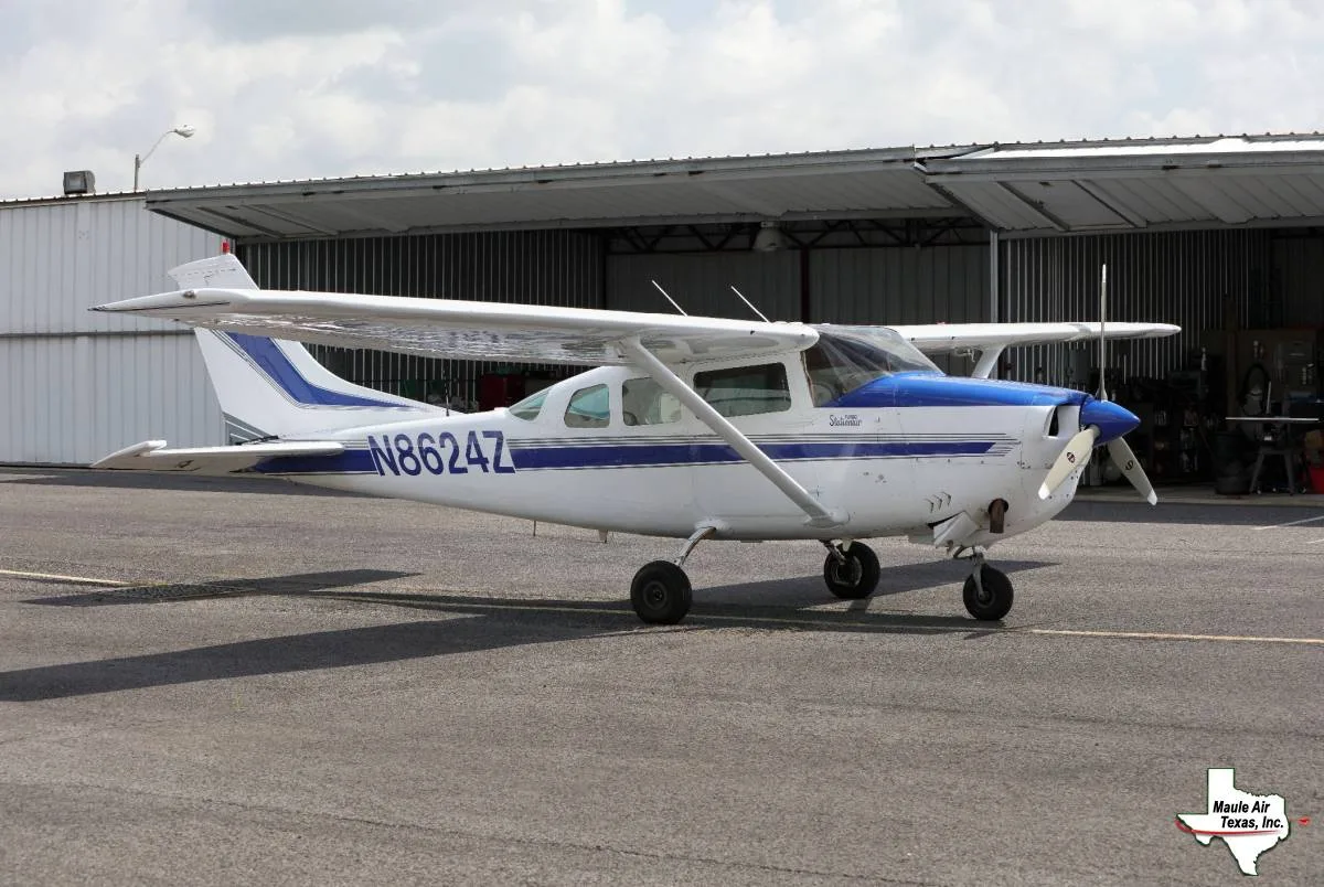 Exterior view of a 1967 Cessna TP206C Turbo Super Skylane.