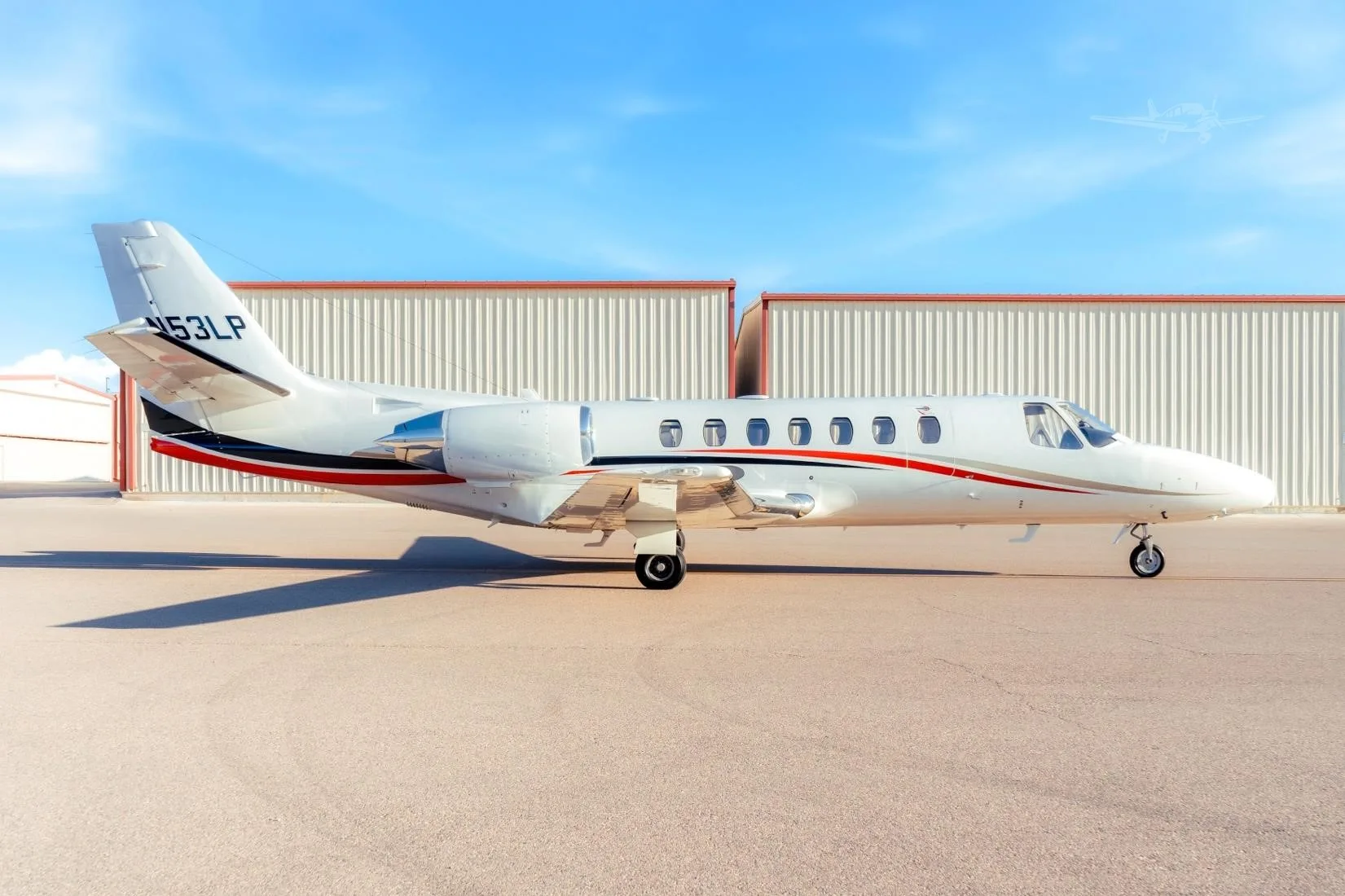 Exterior view of a 1996 CESSNA CITATION V ULTRA, N53LP.