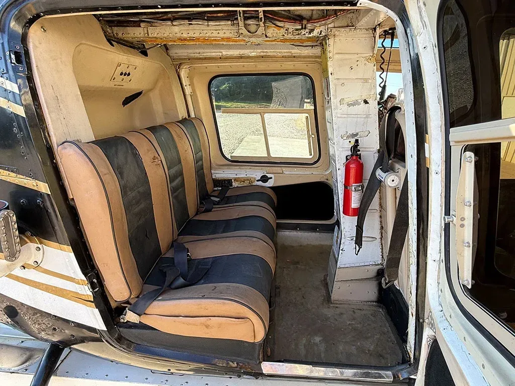 Cabin interior of a 1975 Bell Jetranger.