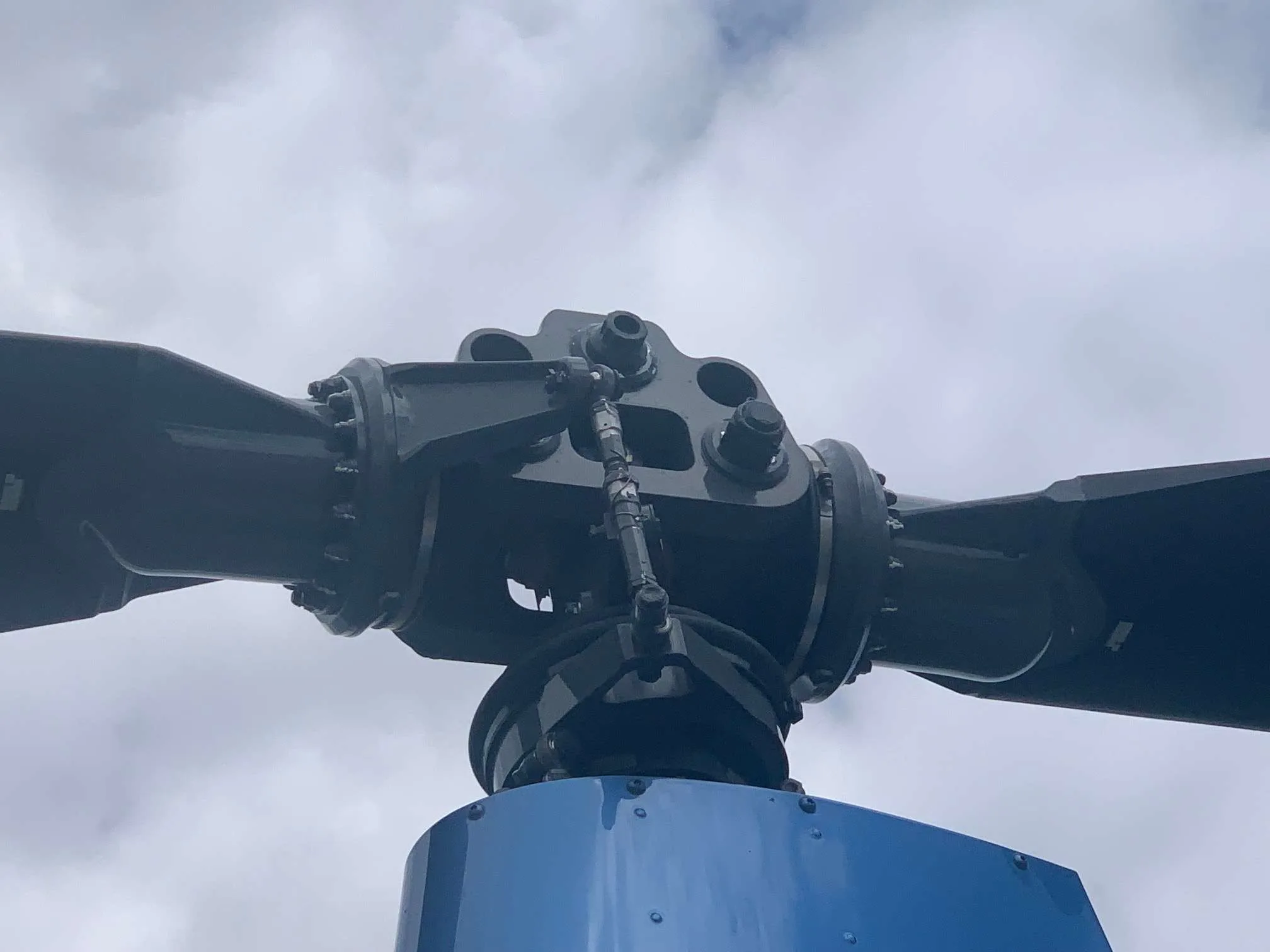 Engine detail of a 2016 Robinson R66.