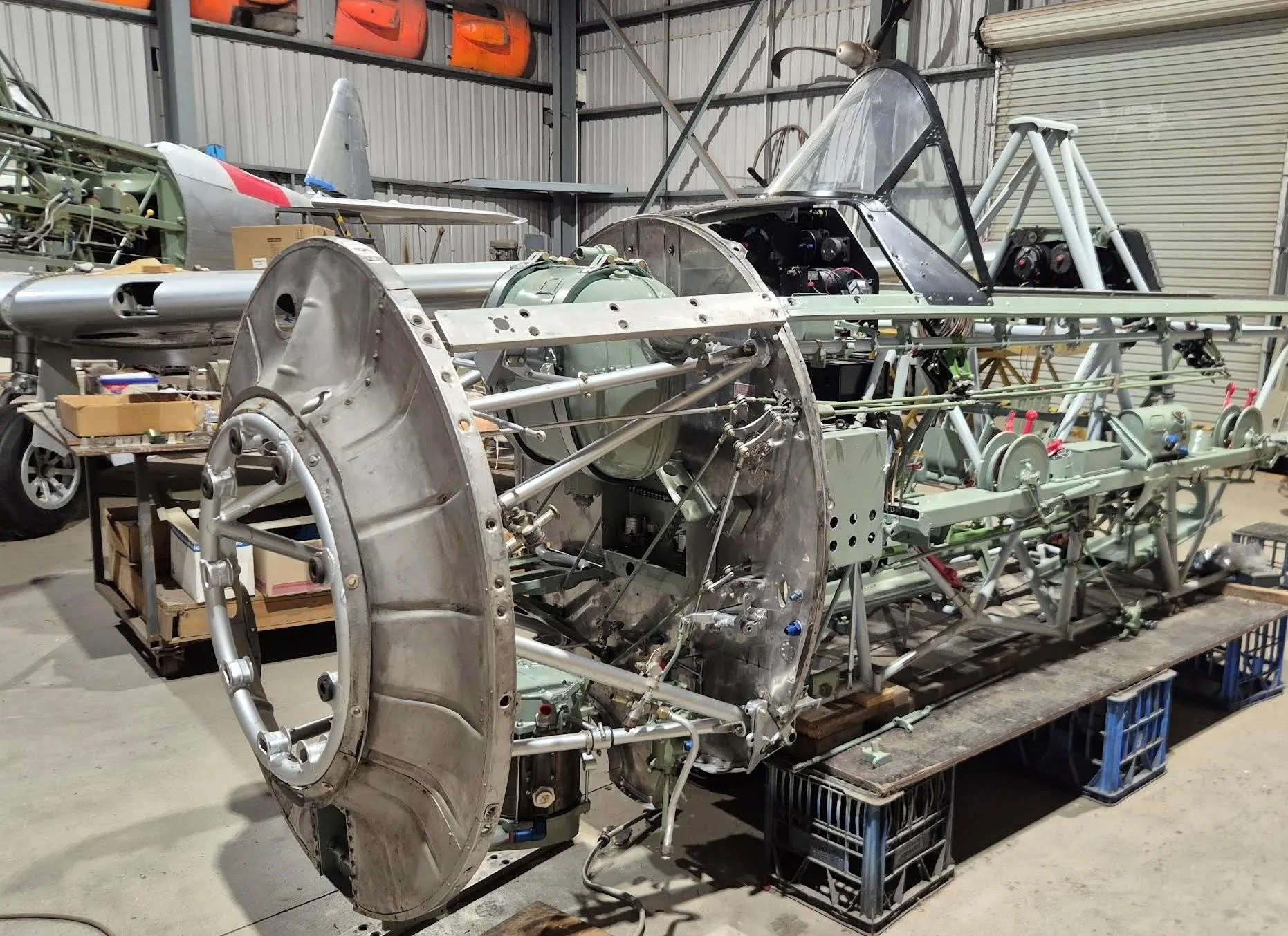Engine detail of a NORTH AMERICAN AT-6G.