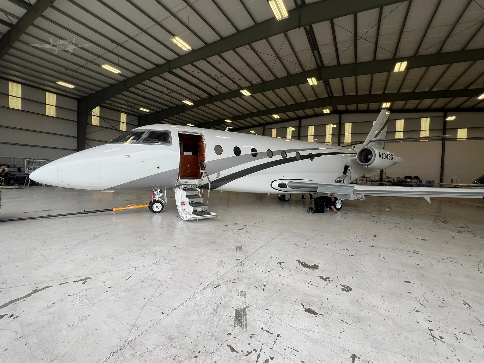 Exterior view of a 2009 GULFSTREAM G200, N104SG.