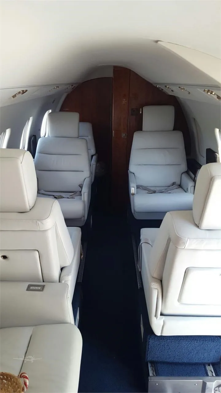 Cabin interior of a 1982 LEARJET 55.