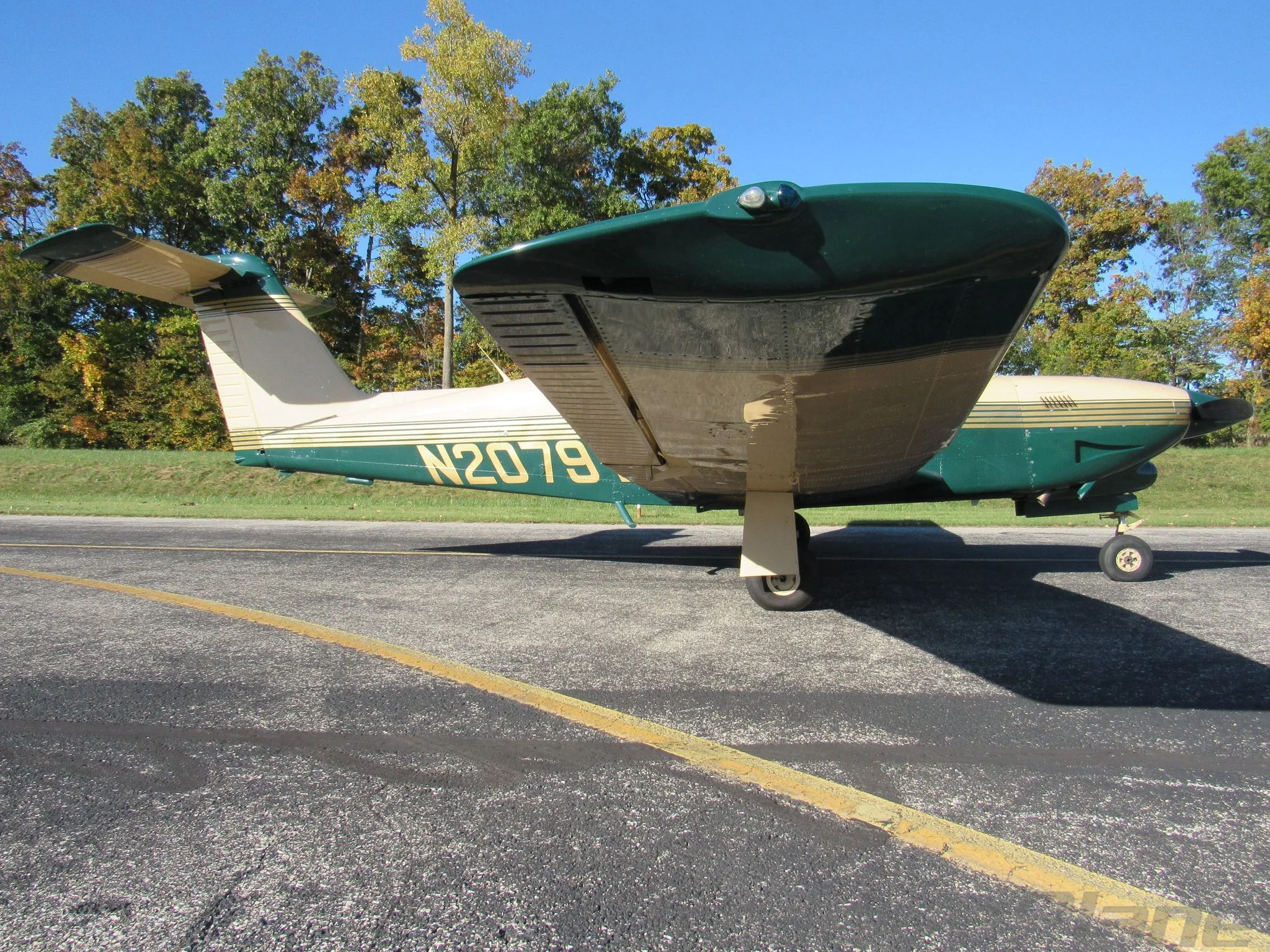Exterior view of a 1979 PIPER TURBO ARROW IV, N2079Y.