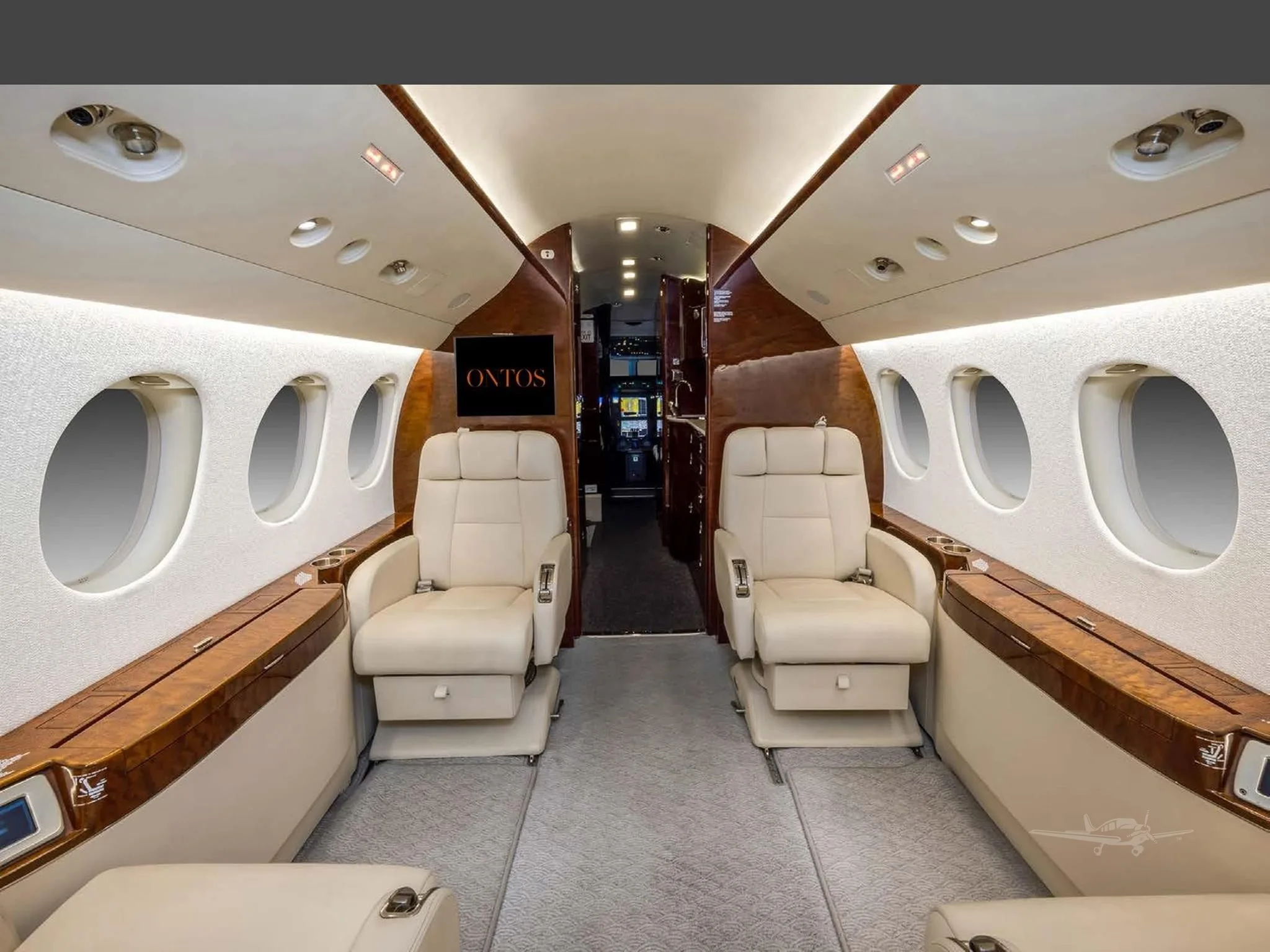 Cabin interior of a 2010 DASSAULT FALCON 7X.