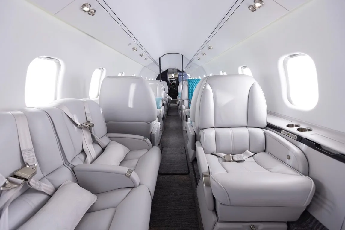 Cabin interior of a 2003 Bombardier LEARJET 60 | Leviate Air Group.