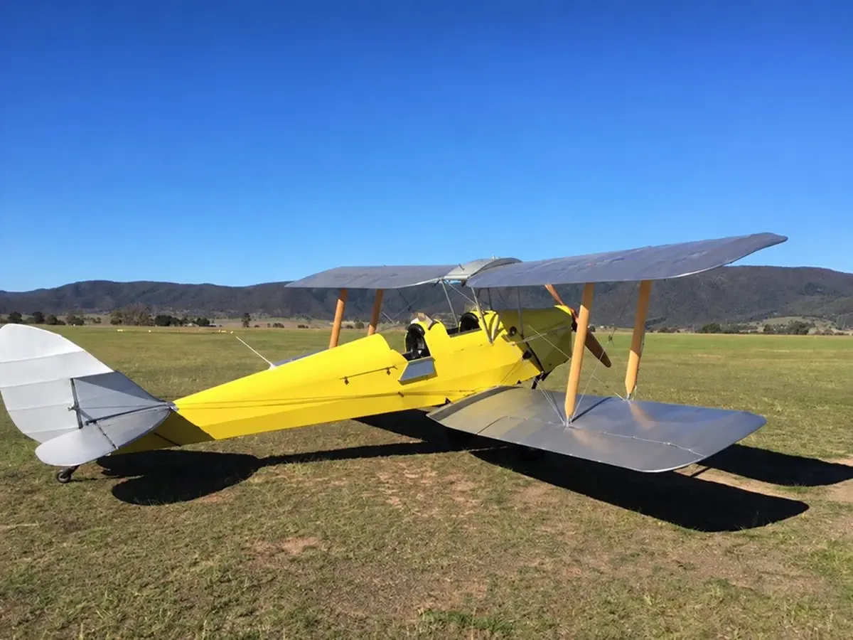 Exterior view of a 1940 de Havilland DH-82A Tiger Moth II.