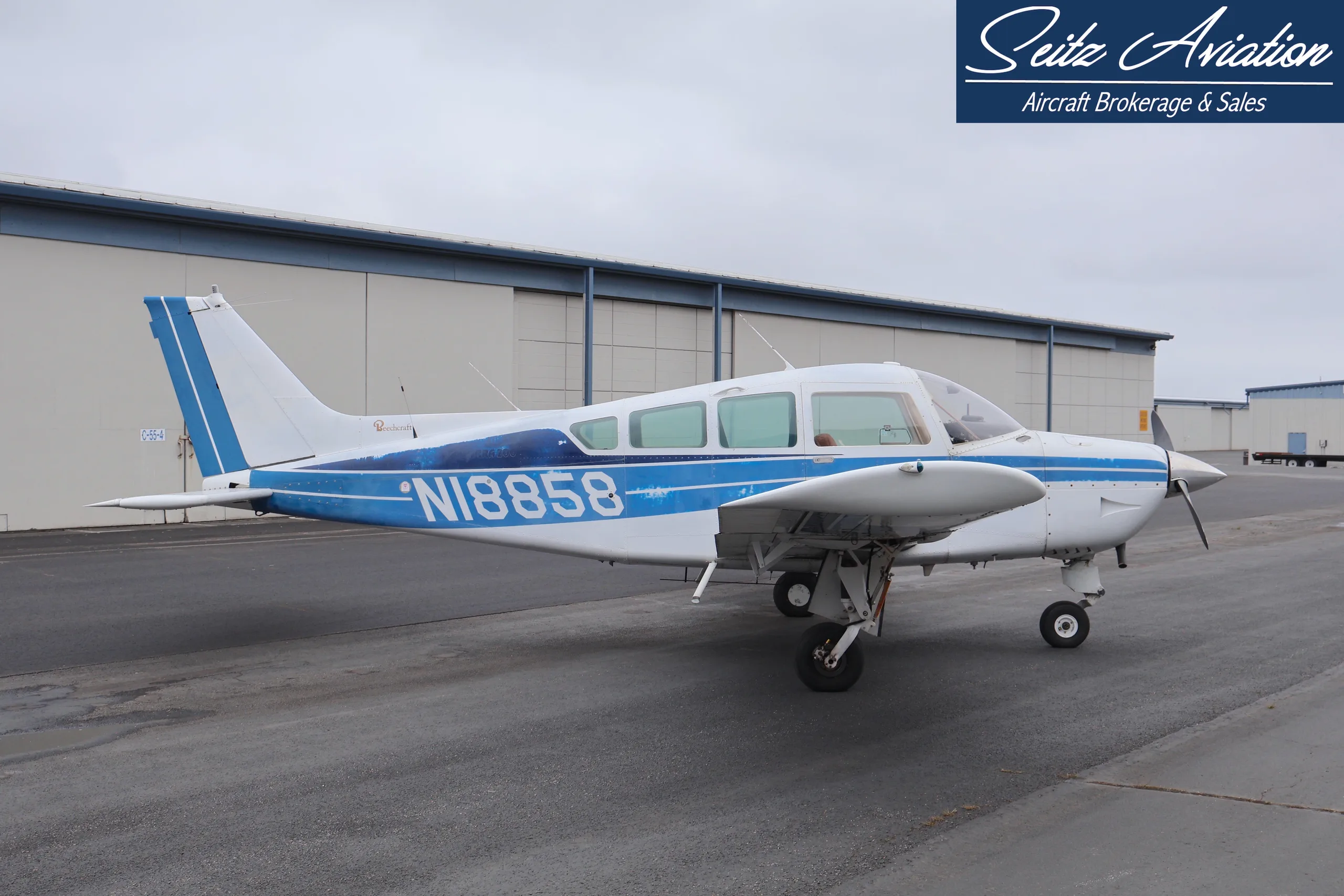 Exterior view of a 1977 Beechcraft 24R Super/Sierra.